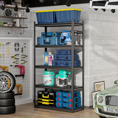 32" W Garage Shelving, 5-Tier Heavy Duty Shelving Unit, 3000LBS Adjustable - Image 4