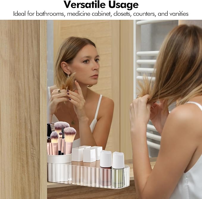Poeland Clear Rotating Storage Box, Makeup Organizer Tray, Medicine Cabinet - Image 6