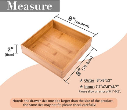 Bamboo Wardrobe Clothes Jewellery Organizer Box Square Oragnizer Boxes Wooden - Image 2