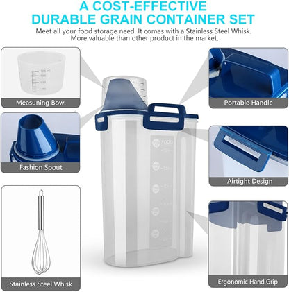 Uppetly Rice Airtight Dry Food Storage Containers, BPA Free Plastic Storage Bin - Image 3