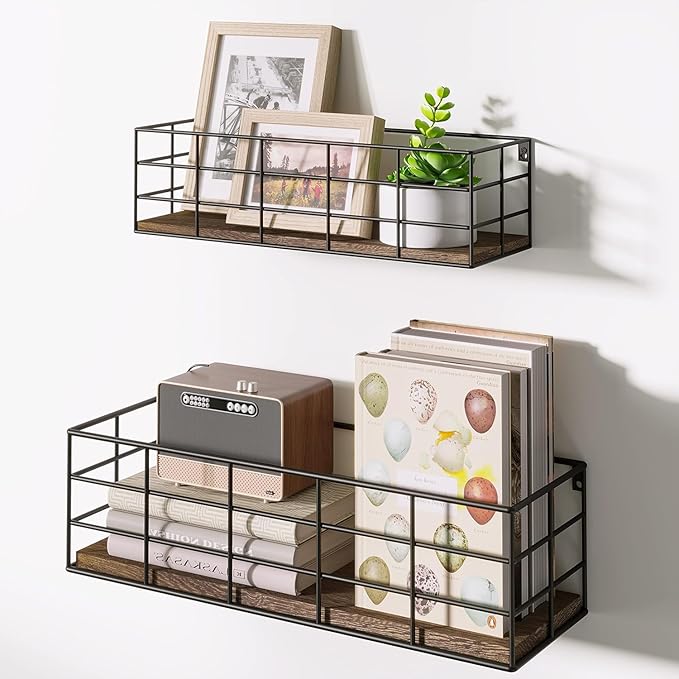Fixwal Wall Shelves, 4 Sets of Hanging Floating Shelves, Wall Mounted Shelves - Image 5