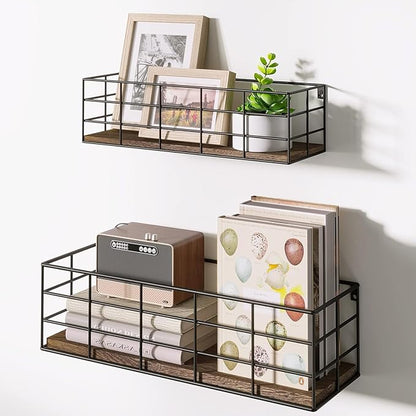 Fixwal Wall Shelves, 4 Sets of Hanging Floating Shelves, Wall Mounted Shelves - Image 5