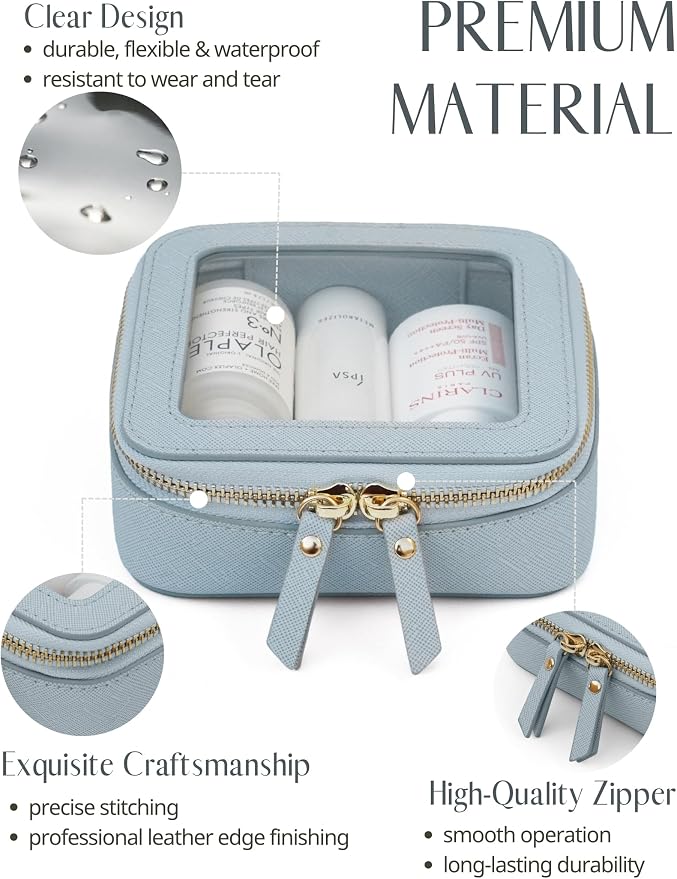 Popvibe Clear Makeup Bag Travel Cosmetic Case Transparent Toiletry Bag - Image 4