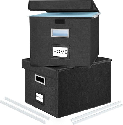 File Organizer Box with Lids, Collapsible File Folder Organizer | File Box with by Huolewa