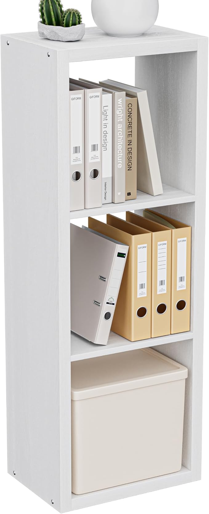 Cube Storage Organizer Bookcase, 3 Tier Decorative 11 inch Open Back Cubical by VDNEND