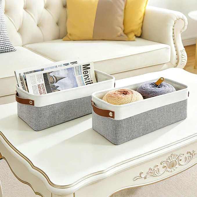 Bagnizer Small Fabric Storage Baskets, Decorative Basket - Image 7