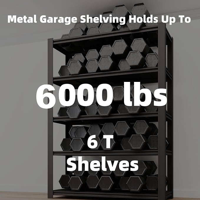 6-Tier 55" W x 24" D x 84" H Garage Shelving 6000LBS Storage Shelves Heavy Duty - Image 4