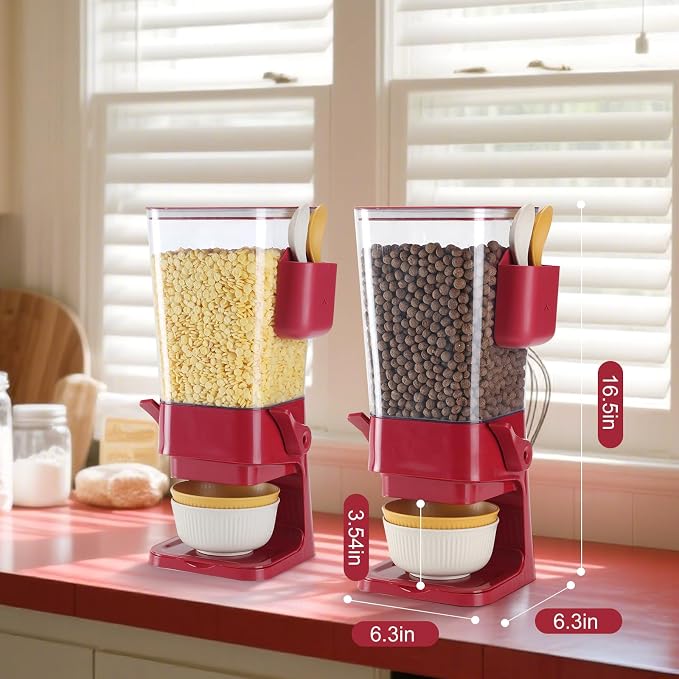 Cereal Dispenser Countertop Red 2 Pack - Image 5