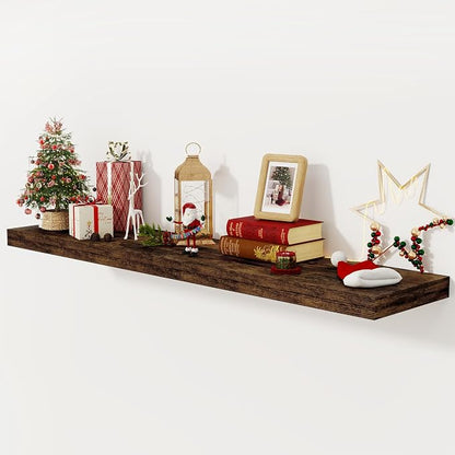 Floating Shelves 55 Inch Long, 55 x 12 Large Floating Shelf Wall Mounted by FunMemories