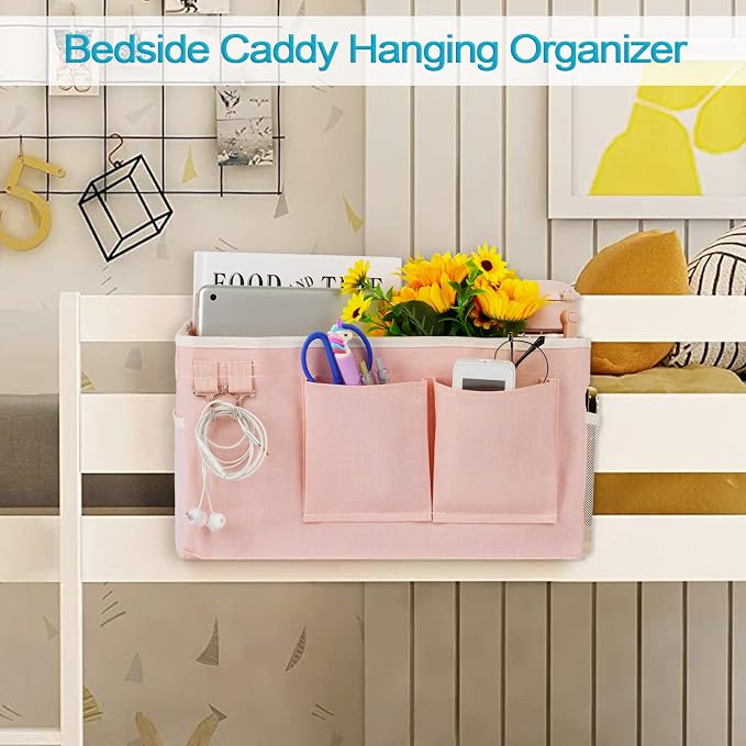Loghot Bedside Caddy/Bedside Storage Bag Hanging Organizer - Image 3