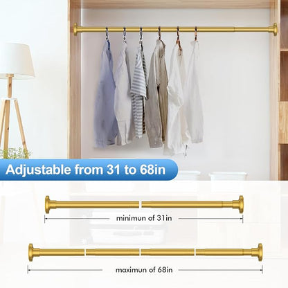 CorkLatta Gold Shower Curtain Rod 31 to 68 Inch, 1 Inch Diameter Adjustable - Image 4
