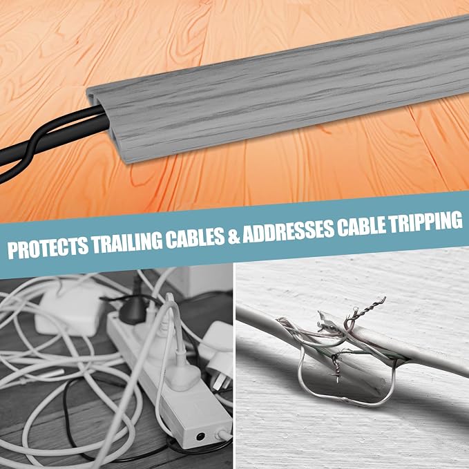 Floor Cord Cover Self Adhesive Cord Hider, 3.3FT Cable Management, Extension - Image 6