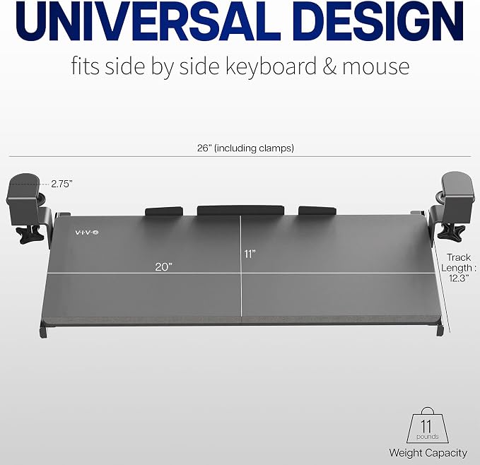 VIVO Small Keyboard Tray, Under Desk Pull Out - Image 5