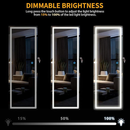 LVSOMT LED Mirror Jewelry Cabinet, Wall/Door Mount Jewelry Armoire Organizer - Image 4