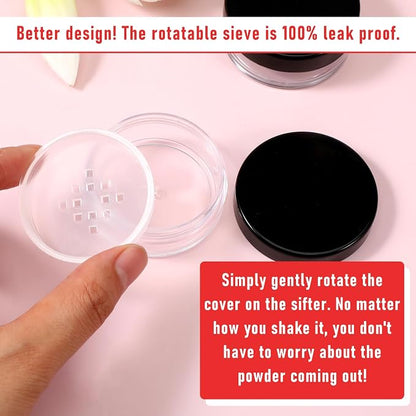 2 PCS 10ml/0.34oz Plastic Empty Travel Small Loose Powder Compact - Image 4