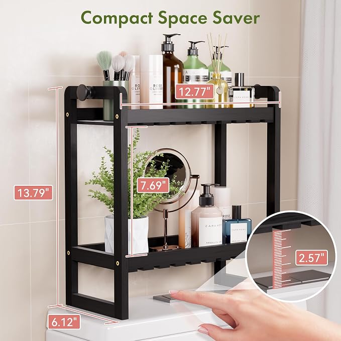 AmazerBath Bamboo Over The Toilet Storage Shelf - Image 3