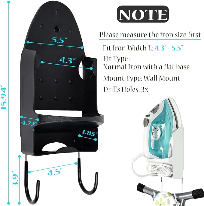 Ironing Board Hanger Wall Mount Electric Iron Holder Ironing Board Rack - Image 4