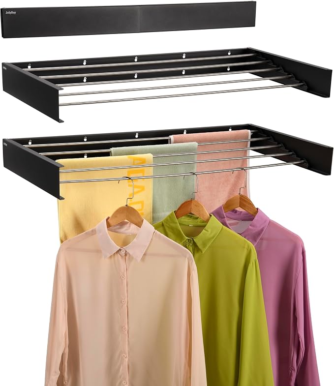 Wall Mounted Laundry Drying Rack, Retractable Clothes Drying Rack by JolyBay