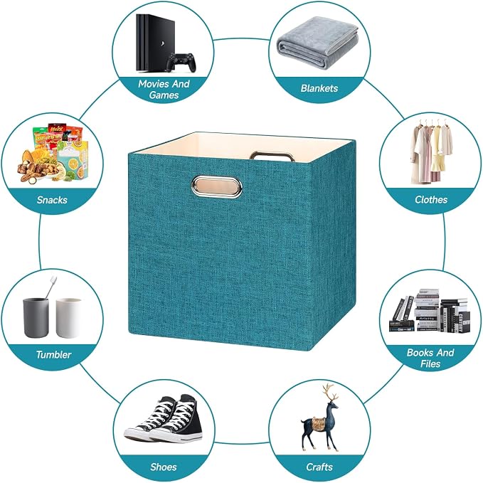 Posprica Collapsible Storage Bins, 13×13 Foldable Storage Cube Boxes Fabric - Image 5