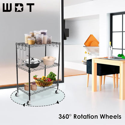 WDT 3-Tier Storage Shelves, Heavy Duty Metal Shelves Wire Rack Shelving Unit - Image 4