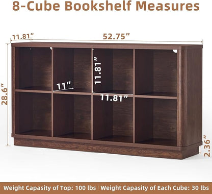 8 Cube Bookcase, Floor Standing 2-Tier Cubby TV Stand Bookshelf - Image 2