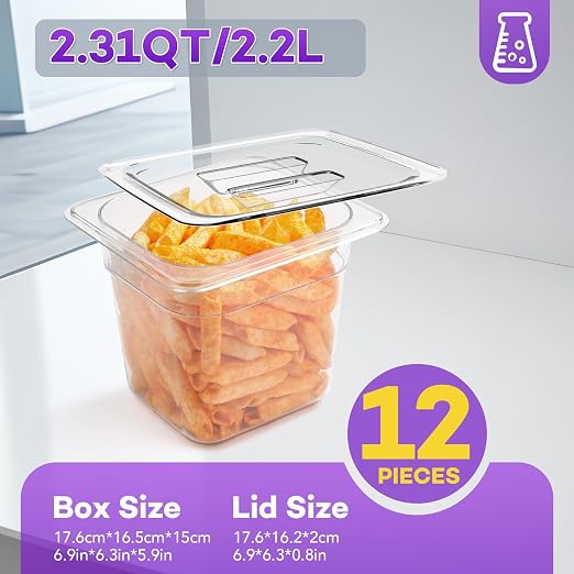 VOISEN 12 Pack Plastic Food Pan - Image 3