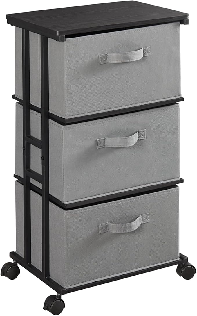 MAX Houser Dresser Tower with 3 Drawers, Chest of Drawers with with WoodTop by MAXHouser