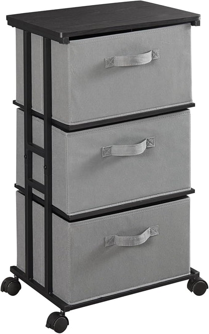MAX Houser Dresser Tower with 3 Drawers, Chest of Drawers with with WoodTop by MAXHouser