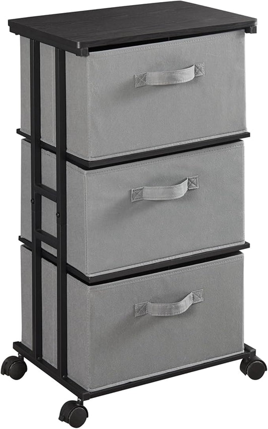 MAX Houser Dresser Tower with 3 Drawers, Chest of Drawers with with WoodTop by MAXHouser