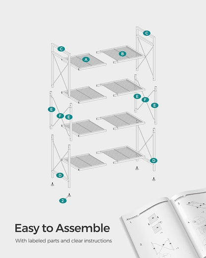 SONGMICS 4-Tier Metal Storage Rack, Shelving Unit - Image 8