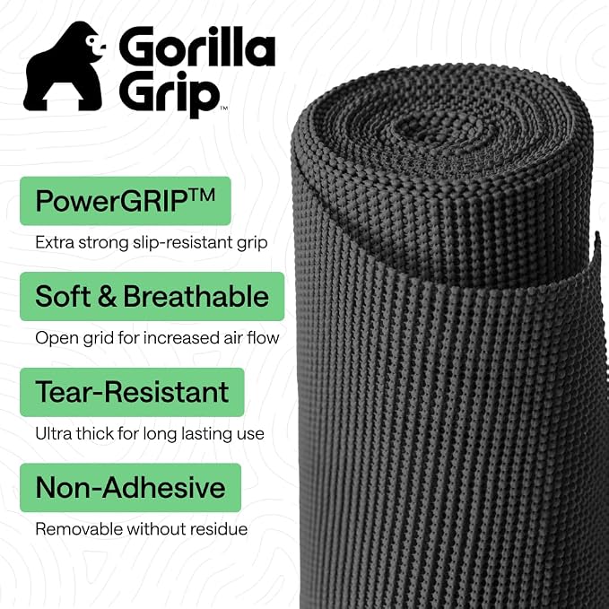 GORILLA GRIP powerGRIP Drawer Shelf and Cabinet Liner, Thick Strong Hold - Image 2