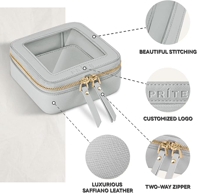 Prite Small Makeup Bag for Women Portable Clear Makeup Bag Cute Mini Waterproof - Image 4