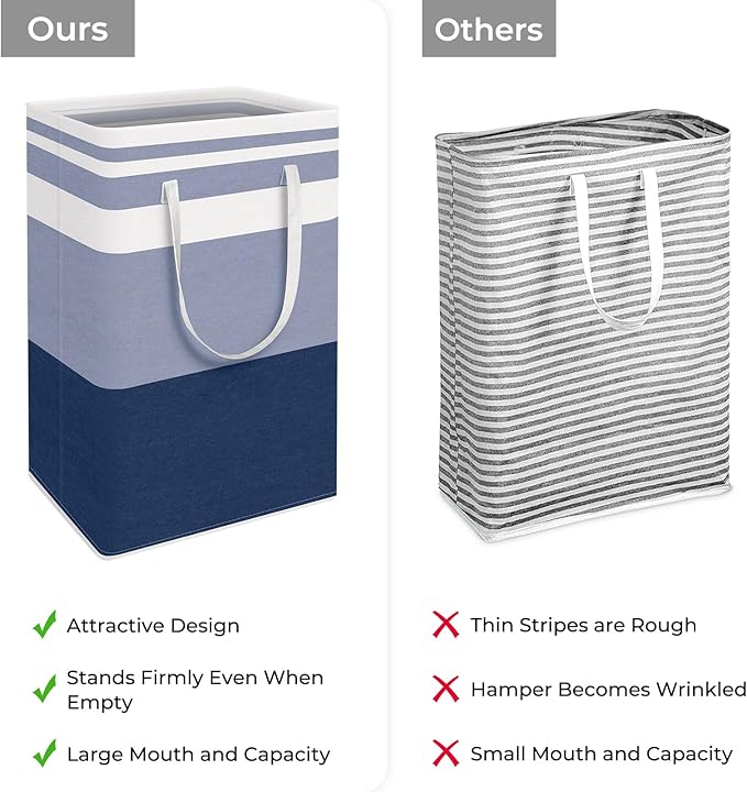 HomeHacks 2-Pack Large Laundry Basket, Waterproof, Freestanding Laundry Hamper - Image 3