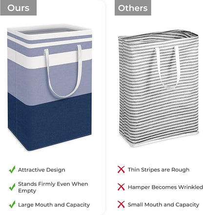 HomeHacks 2-Pack Large Laundry Basket, Waterproof, Freestanding Laundry Hamper - Image 3
