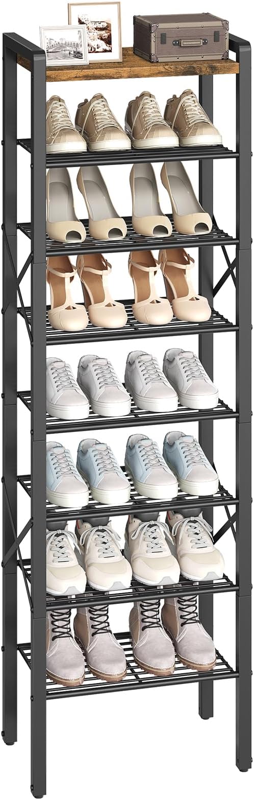YATINEY 8-Tier Narrow Shoe Rack, Tall Shoe Rack - Image 9