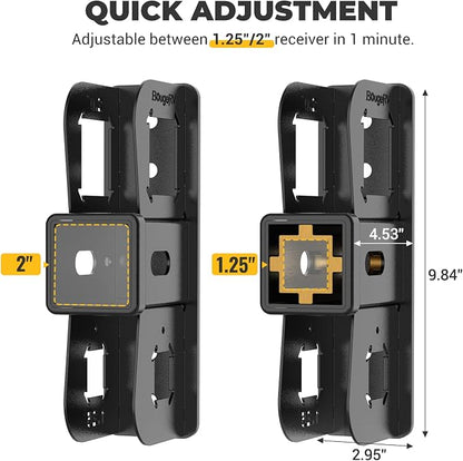 BougeRV Hitch Wall Mount, Adjustable 1.25"/2" Receiver, Heavy Duty 300LBS Bike - Image 5