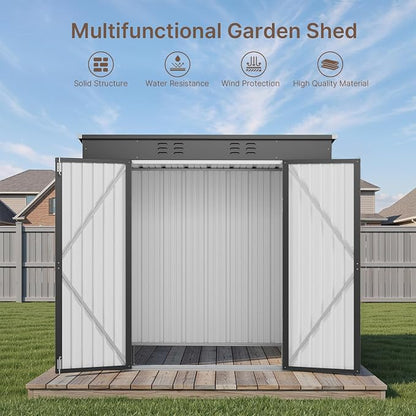 Gizoon 8' x 6' Outdoor Storage Shed, Lockable Doors and Ventilation - Image 8