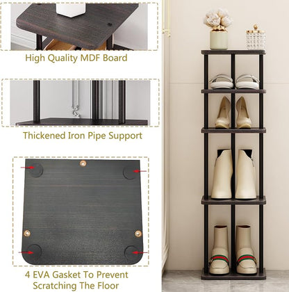 SORCEDAS Shoe Rack Vertical Shoe Shelf Narrow Tall Storage - Image 6