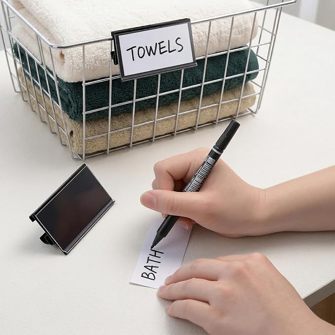 Elsjoy 100 Pack Wire Shelf Label Holders, Compatible - Image 6