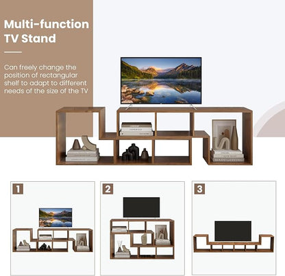 Recaceik Cube Bookshelf 2 Shelf Bookcase L-Shaped TV Console Stand Modern - Image 6