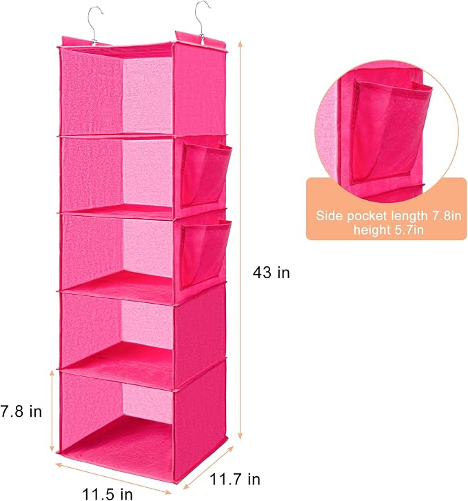 BOOMIBOO Hanging Closet Organize and Shelves，5-Hanging Shelf - Image 3
