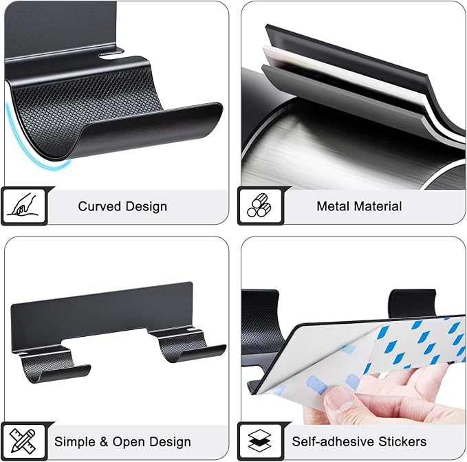 2 PCS Hair Straightener Holder Wall Mount Curling Iron Holder, Hair Dryer - Image 8