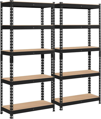 Topeakmart 2 PCS 5-Tier Utility Shelves, Metal Storage Shelves Garage Shelving by Topeakmart