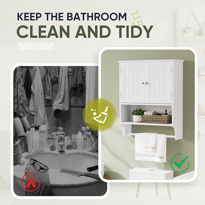 Smuxee White Bathroom Cabinet Wall Mounted - Image 7
