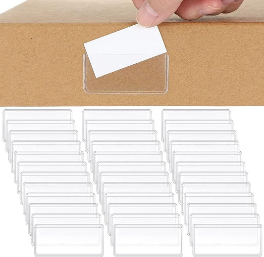 Jeyiour 100 Pcs Label Holders Adhesive Nameplate Pockets Storage Bin Labels by Jeyiour