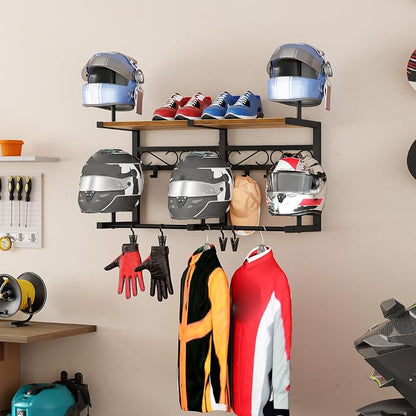 HOOBRO Motorcycle Helmet Rack Wall Mount, Helmet Holder - Image 4