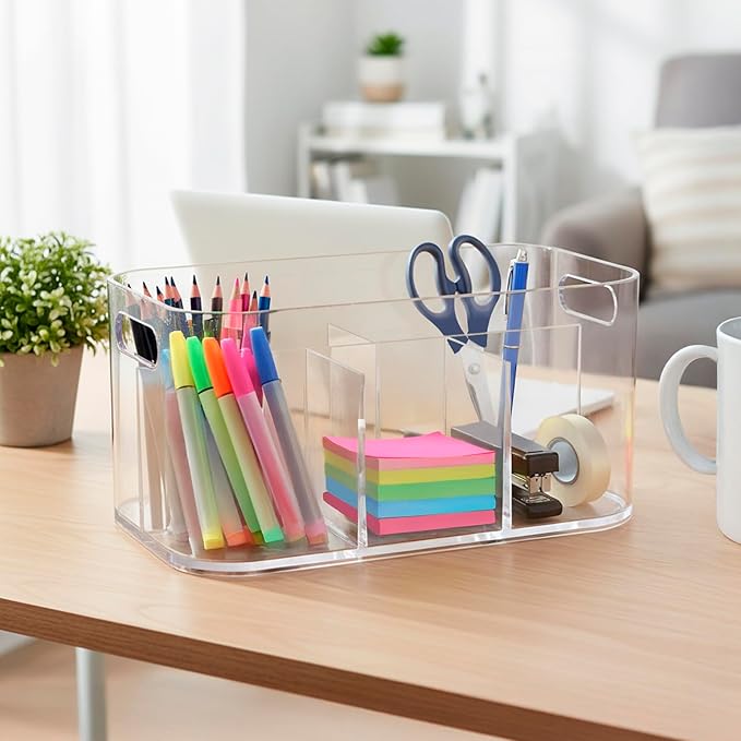 STORi Bliss 5-Compartment Plastic Cosmetics Storage Organizer | Clear | - Image 4