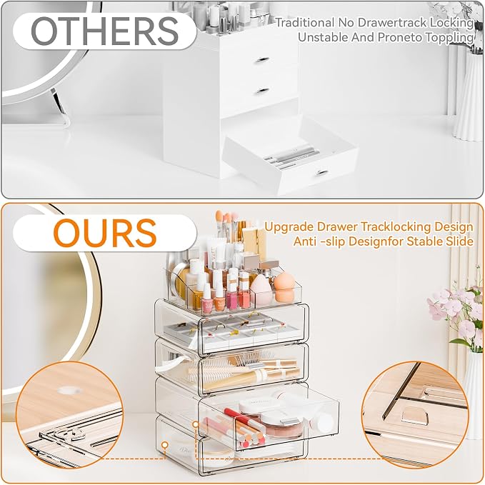 Yieach Clear Acrylic Makeup Organizers Countertop - Image 6