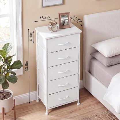 Fixwal White Tall Skinny Dresser - Image 2