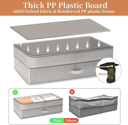 2 Pack 80L Under Bed Storage, Adjustable Height Large Storage Bins - Image 3